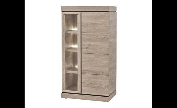Colonne-vitrine-Belluno-decor-chene-brun-clair-K541-KV1R-84cm-Evan