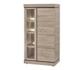 Colonne-vitrine-Belluno-decor-chene-brun-clair-K541-KV1R-84cm-Evan