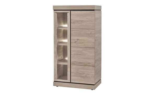 Colonne-vitrine-Belluno-decor-chene-brun-clair-K541-KV1R-84cm-Evan