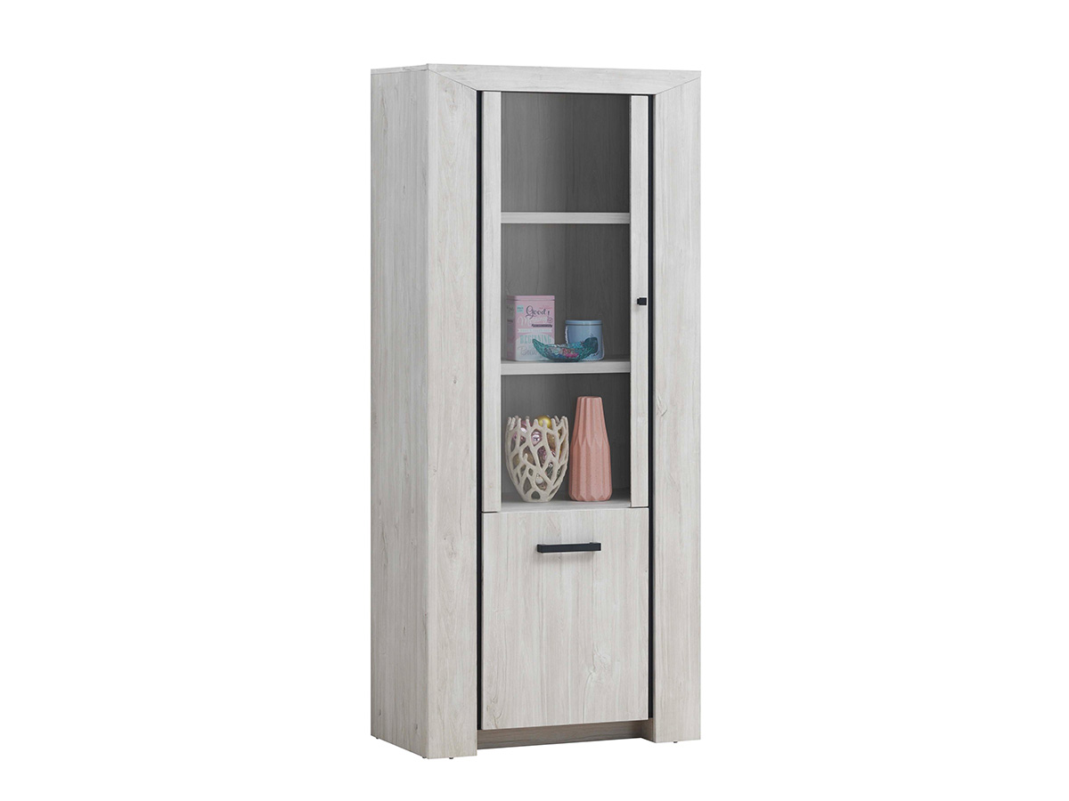 Colonne-vitrine-Elvis-decor-bois-chene-blanc-82cm-Oosterlynck