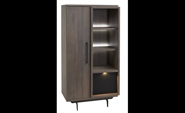 Colonne-vitrine-Trentino-88cm-KB6-golden-oak-matt-black-Meubar