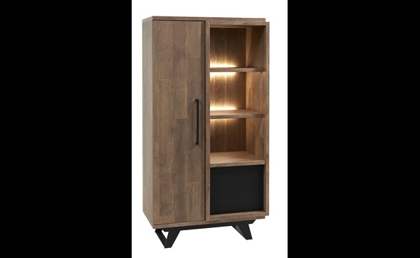 Colonne-vitrine-Trentino-88cm-KB6-old-teak-matt-black-Meubar