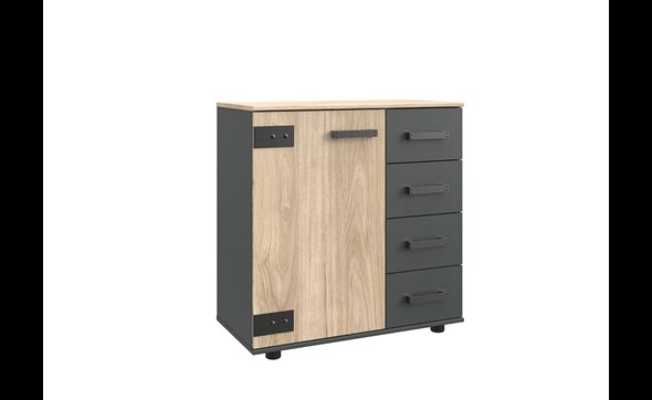 Commode-1-porte-4-tiroirs-Malmoe-decor-silver-fir-graphite-81cm-Wimex