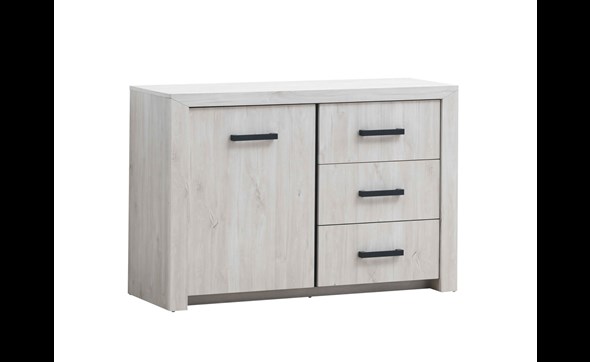 Commode-1_porte-3-tiroirs-Elvis-decor-bois-chene-blanc-120cm-Oosterlynck