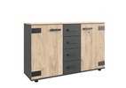 Commode-2-porte-4-tiroirs-Malmoe-decor-silver-fir-graphite-130cm-Wimex