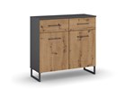 Commode-2-portes-2-tiroirs-Butte-decor-chene-artisan-93cm-Rauch