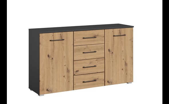Commode-2-portes-4-tiroirs-Nevada-decor-chene-artisan-Rauch