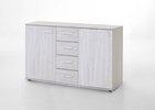 Commode-2-portes-4-tiroirs-Susan-decor-chene-blanc-chrome-brillant-130cm-704-Wimex