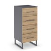 Commode-4 tiroirs-40 cm-Butte-6B20-Artisan oak-Metallic grey-01-Rauch
