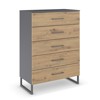 Commode-5 tiroir-80 x 111-Butte-6B24-Artisan oak-Metallic grey-01-Rauch