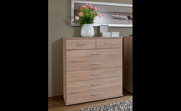Commode-7-tiroirs-Osaka-decor-chene-91cm-Wimex