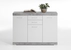 Commode-Bristol-3-Beton-LA-Weiß-Edelglanz-front-FMD