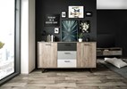 Commode-Orlando-4-decor-chene-gris-craft-noir-blanc-160cm-ambi-front-Finori