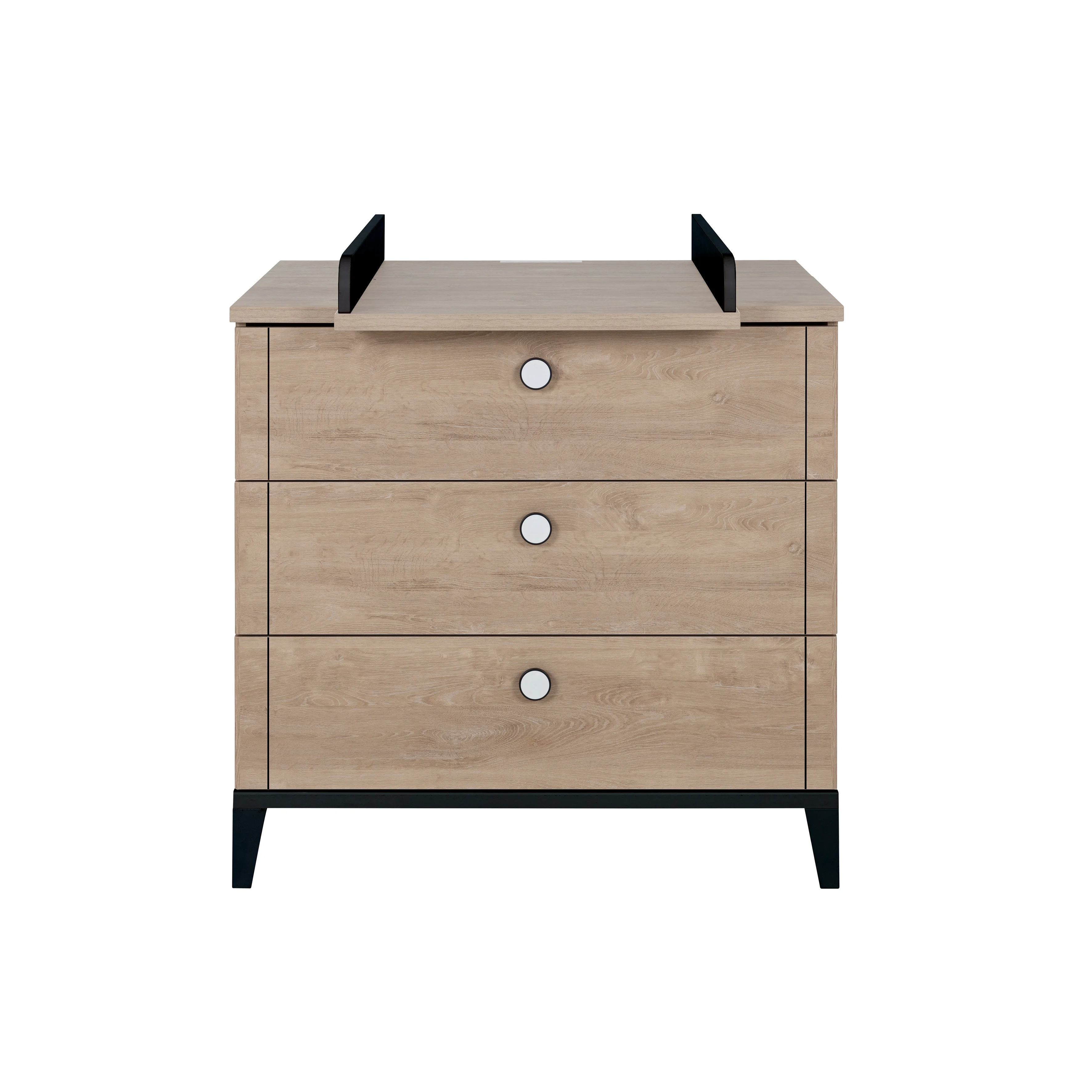 Commode-bebe-3-tiroirs-Marcel-decor-chene-blond-noir-Gautier