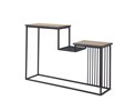 Console-Boheme-BHM993-decor-brun-beige-bois-creme-brule-poncage-grossier-rouge-metal-noir-126cm-AEF