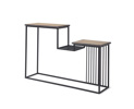 Console-Boheme-BHM993-decor-brun-beige-bois-creme-brule-poncage-grossier-rouge-metal-noir-126cm-AEF
