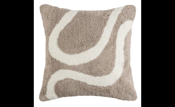 Coussin-Minimal-tufted-taupe-ecru-Mistal-Home