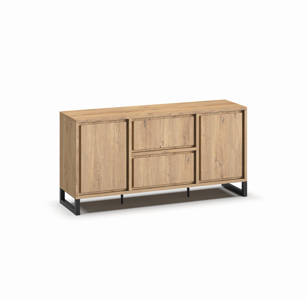 Dressoir-2-portes-2-tiroirs-Naturel-millenium-oak-nature-K545-DR3-180cm-Meubar