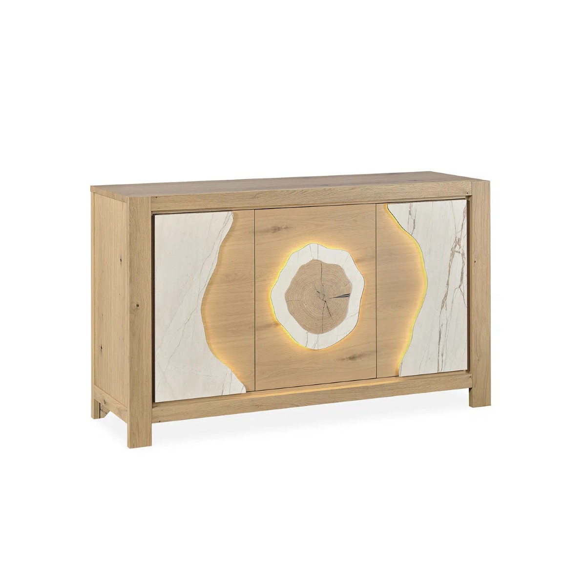 Dressoir-3 portes-170 cm-Minerale-214110-chene brosse-ceramique beige-01-Girardeau