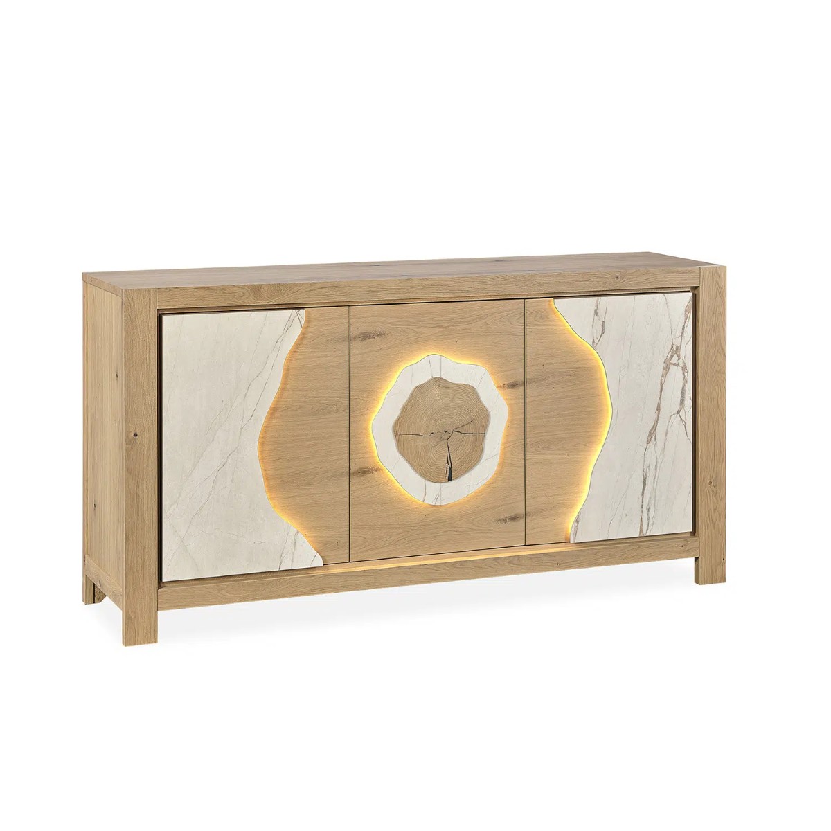 Dressoir-3 portes-195 cm-Minerale-214100-chene brosse-ceramique beige-01-Girardeau