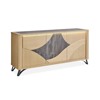 Dressoir-3 portes-200 cm-Riviera-194101-chene brosse-ceramique brun-01-Girardeau