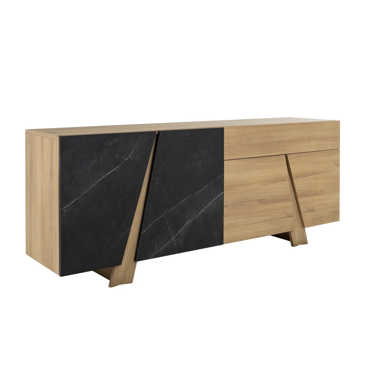 Dressoir-4P-1T-Elencia-1J3S504-Chene-Imitation-marbre-noir-01-Gautier