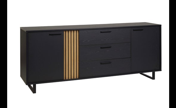 Dressoir-Faro-220cm-bois-chene-noir-Neyt