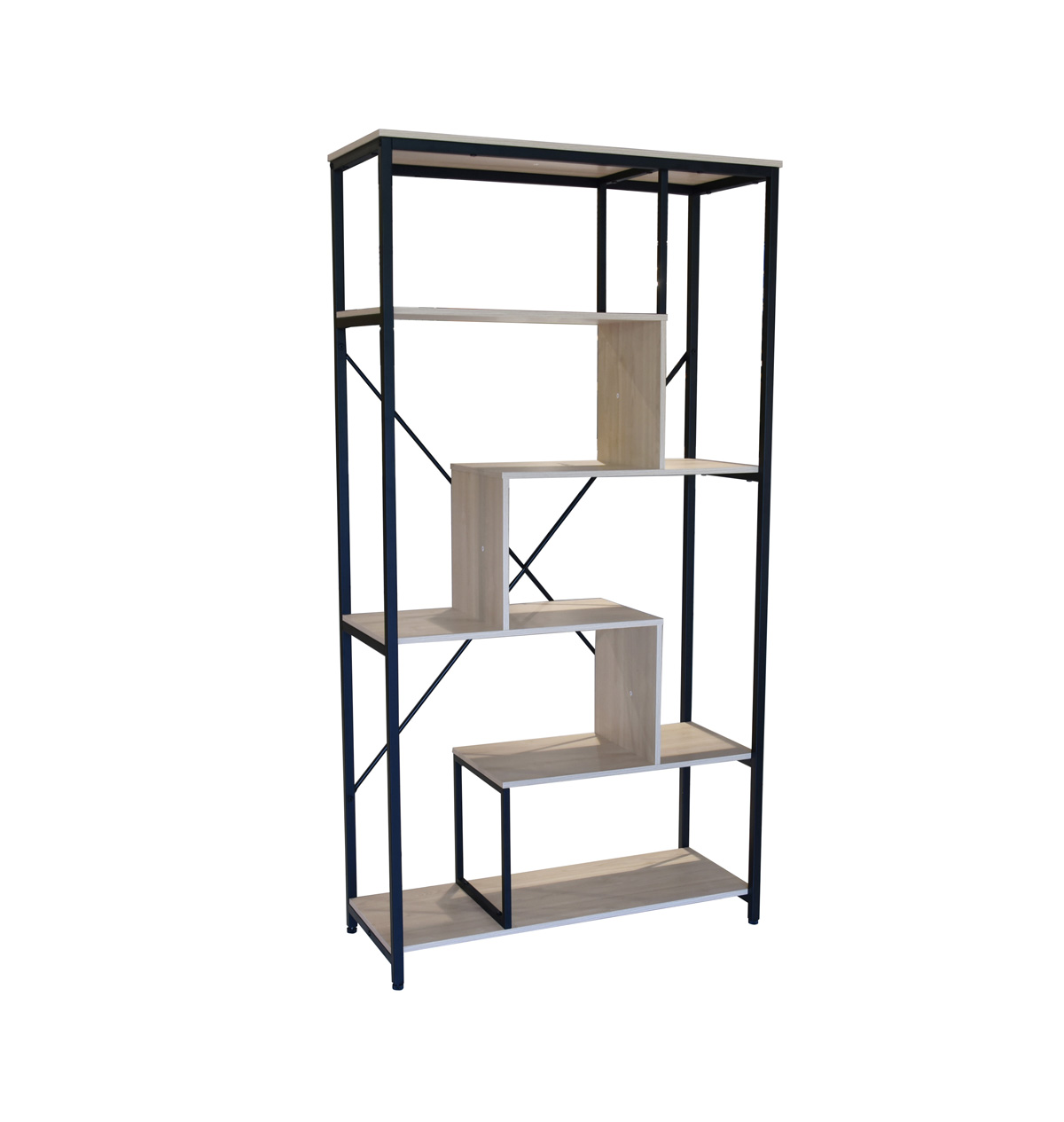 Etagere-bibliotheque-BS-N2338-melamine-metal-Comodi-Living