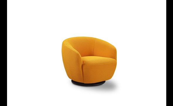 Fauteuil-appoint-pivotant-Kianna-tissu-jaune-Comodi-Sofa