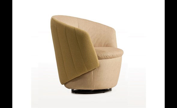 Fauteuil pivotant Lara - gris clair + anthracite - Meubles Crack