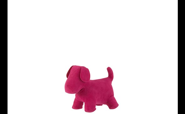 Figurine-chien-2707-mat-velours-rose-S-Jolipa