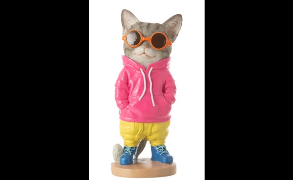 Figurine-fashion-chat-50088-resine-multicolore-Jolipa-01