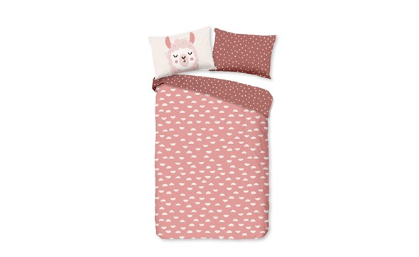 Housse-de-couette-Lama-7133-140x220-pink-good-morning-kids-Muller