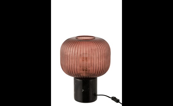 Lampe-Table-Yufo-5746-Verre-Marbre-Rouge-Noir-01-Jolipa
