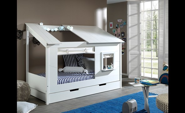 Lit-cabane-Housebed -tiroir-tenture-HB902614-MDF-laque-pin-massif-ambi01-Vipack