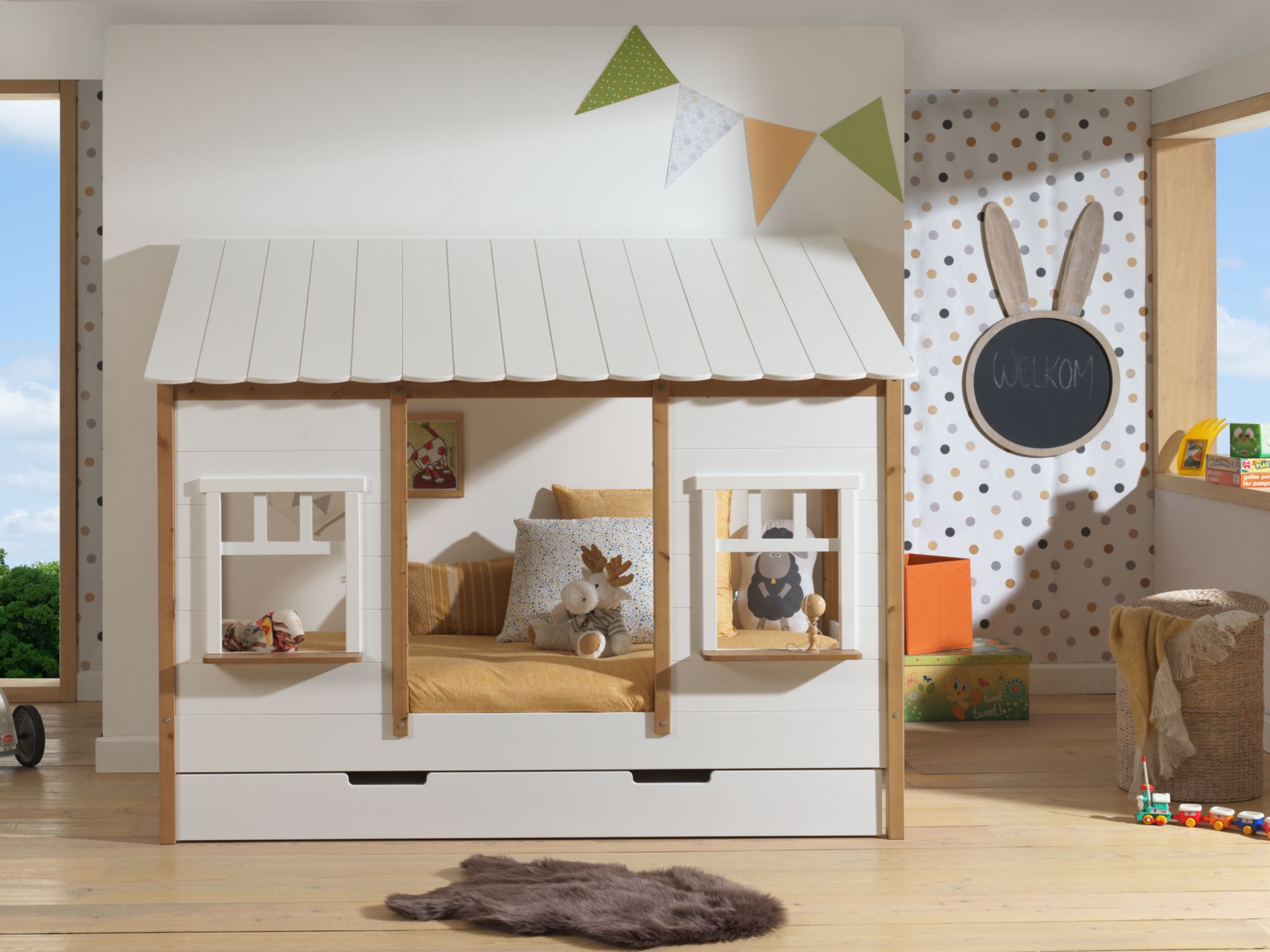 Lit-cabane-Housebed-MDF-laque-pin-massif-HBCO0614-ambi-Vipack