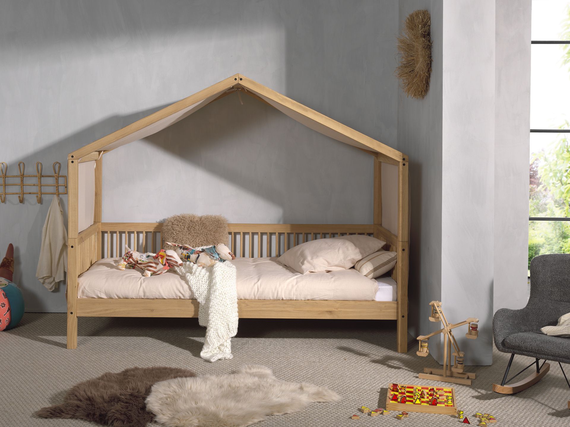 Lit-cabane-huisbed-textile-Forrest-decor-bois-chene-FOCOHBTX12-02-Vipack