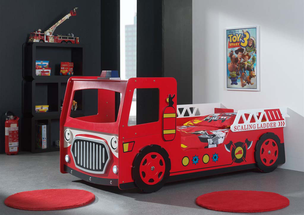Lit-voiture-Fire-truck-pompier-Funbeds-MDF-rouge-SCFT201-Vipack