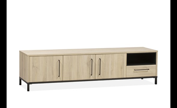 Meuble TV-3-portes-Bridge-decor-fresh-oak-old-piano-198cm-Maxfurn