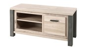 Meuble-TV-1-porte-Tomba-decor-bois-chene-vieux-imitation-acier-K497-TV6-130cm-Meubar