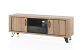 Meuble-TV-2-portes-1-tiroir-Andes-decor-bois-chene-metal-180cm-Comodi-Living