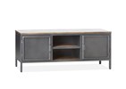 Meuble-TV-2-portes-2-niches-Maya-metal-fer-manguier-138cm-Mafurn