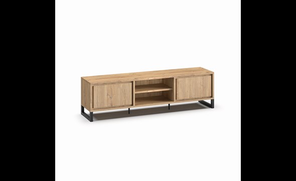 Meuble-TV-2-portes-2-niches-Naturel-millenium-oak-nature-K545-LB2-150cm-Meubar
