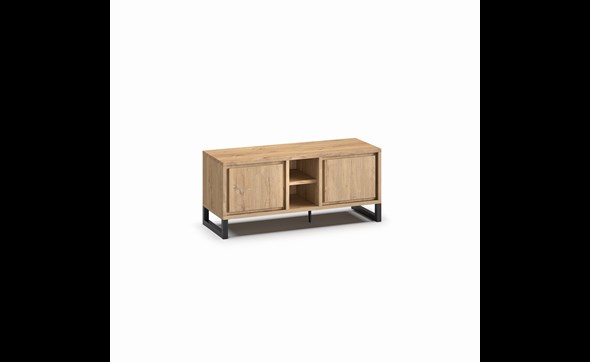 Meuble-TV-2-portes-2-niches-Naturel-millenium-oak-nature-K545-LB4-138cm-Meubar