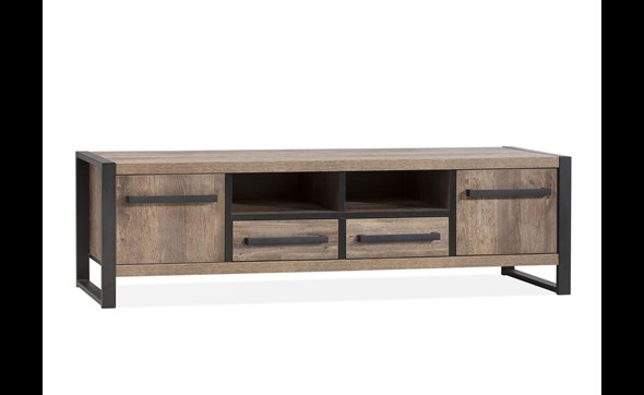 Meuble-TV-2-portes-2-tiroirs-Cascade-lamulux-mokka-179cm-Maxfurn