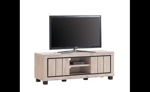 Meuble-TV-2-portes-Eureka-decor-bois-chene-145cm-Oosterlynck