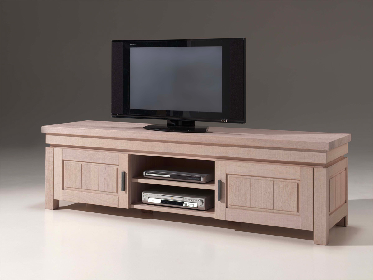 Meuble-TV-2-portes-Kaprun-chene-massif-placage-192cm-Theuns