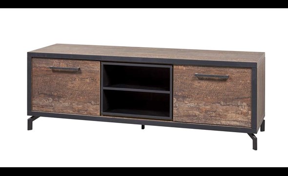 Meuble-TV-2-portes-Kuta-decor-bois-navire-noir-mat-K647-TV7-184cm-Meubar