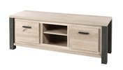 Meuble-TV-2-portes-Tomba-decor-bois-chene-vieux-imitation-acier-K497-TV7-166cm-Meubar