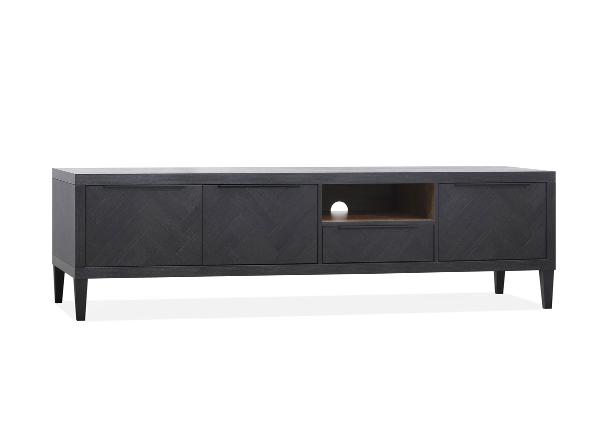 Meuble-TV-3-portes-1-tiroir-Gamma-lamulux-old-piano-teak-192cm-Maxfurn